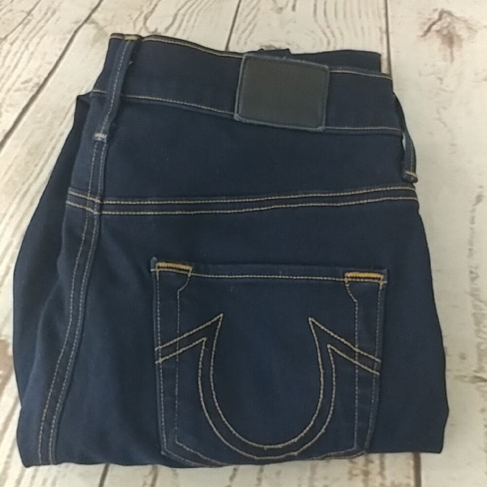 True Religion Harper High Rise Super Skinny Jeans Dark Wash Blue Size 26